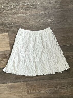 Rafael Petite White Polka Dot Lace Skirt - Sz S | Romantic Cottagecore Boho
